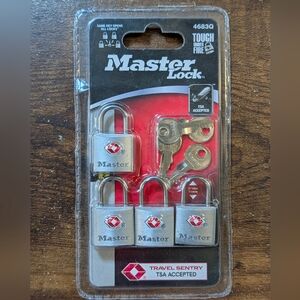 Master Lock Silver Travel Sentry Locks TSA Accepted 4 Pack